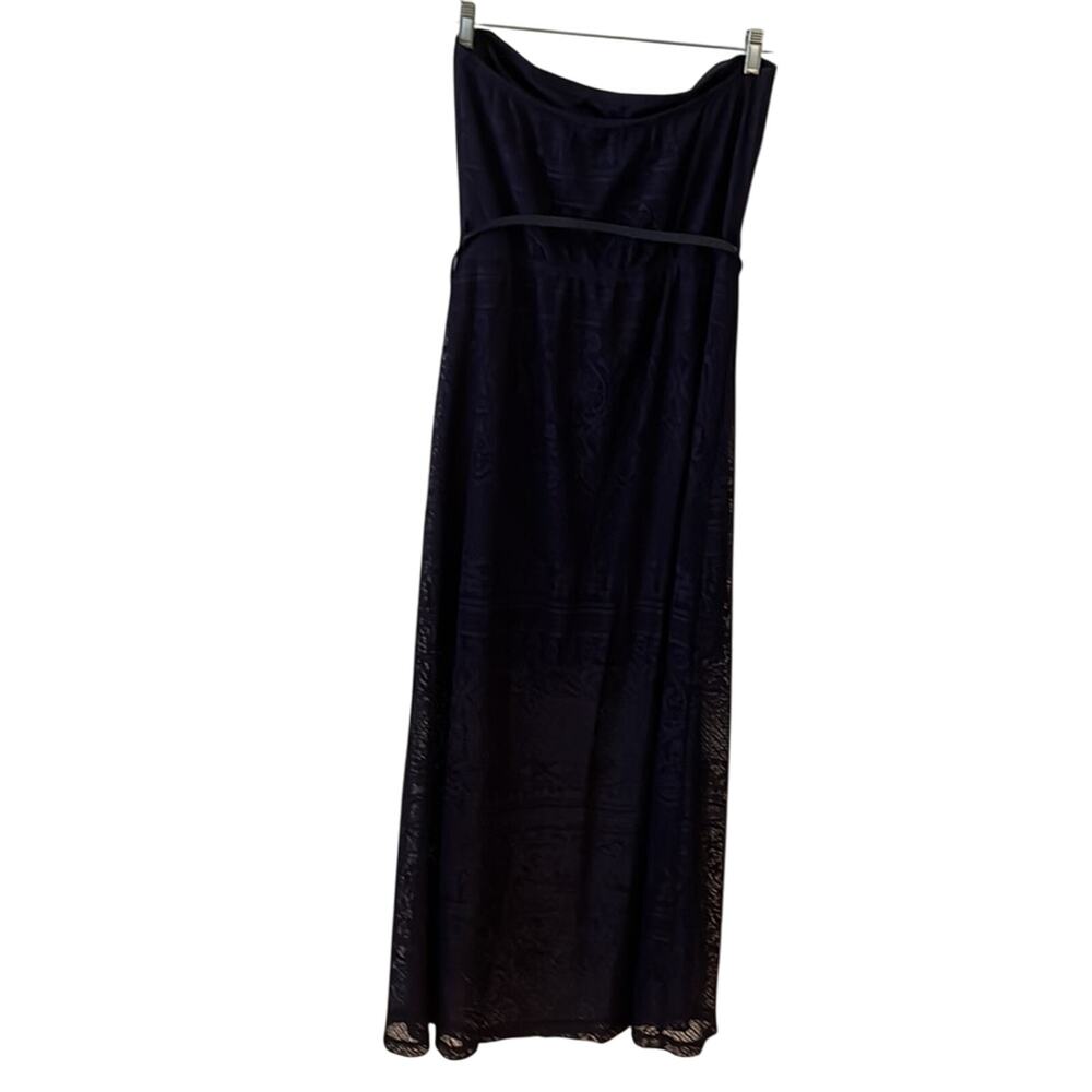 No Comment XL Navy Blue Lace Strapless Maxi Dress Juniors Beach Travel - Picture 3 of 8